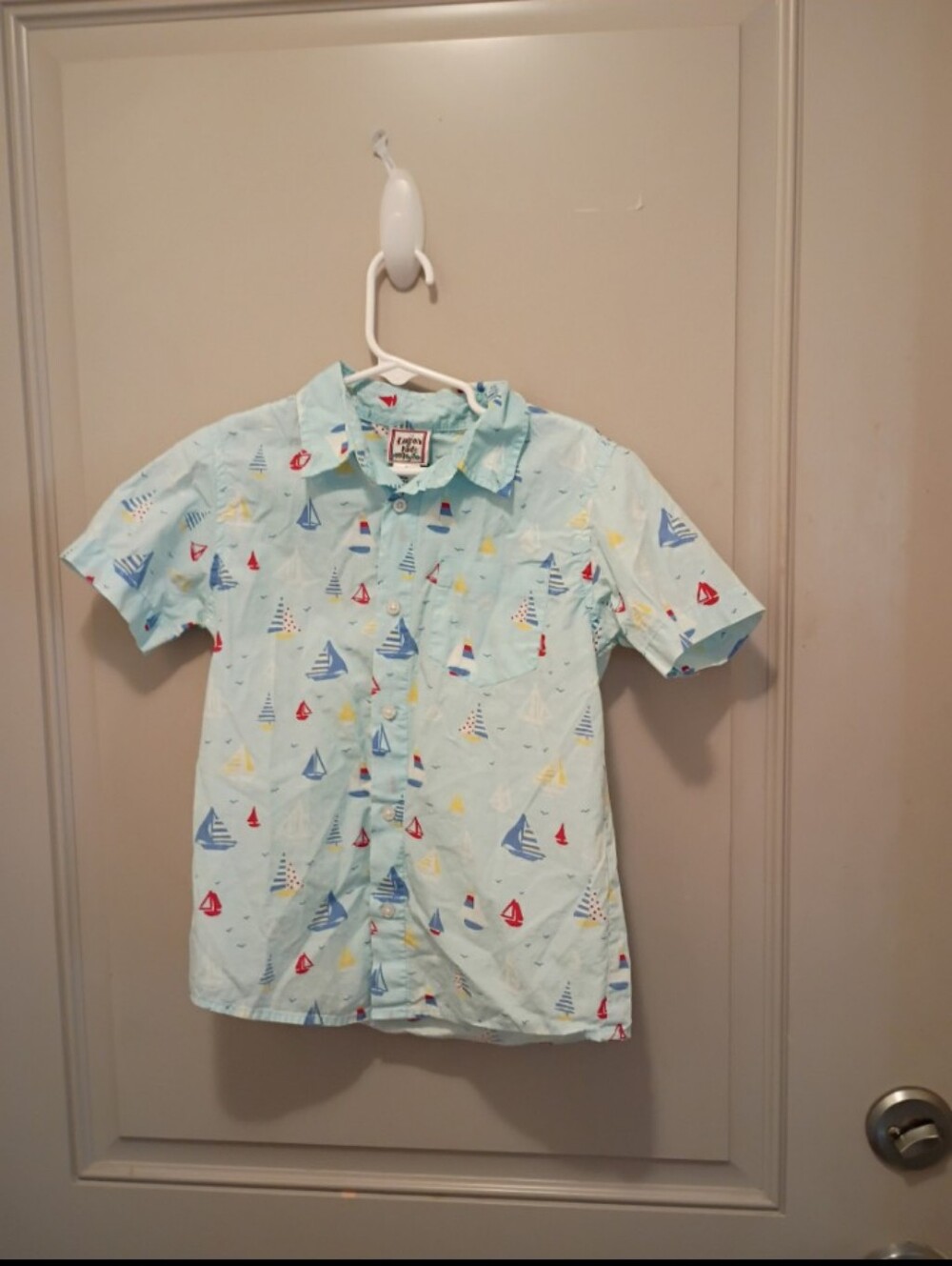 Cotton Kids Boy's Sailboat Button Down Size 6